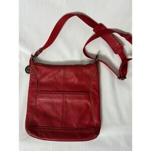 The Sak Women's Lucia Red Leather Crossbody Bag Purse Strap, Handcrafted